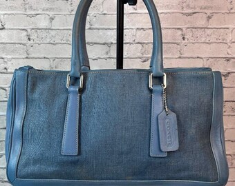 Y2K Vintage Coach Bag 6094 Blue 2000s Demi Mini Pochette Signature