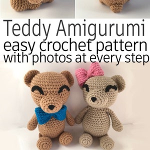 Teddy Amigurumi stuffed animal crochet pattern