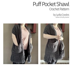 Puff Pocket Shawl Crochet Pattern