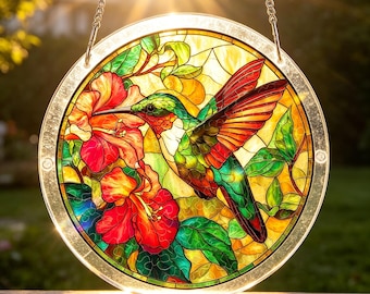 Rompecabezas acrílicos atrapasoles para colgar en la ventana, 83 piezas, 18,8 cm (7,4 pulgadas), rompecabezas acrílicos para decoración de jardín, regalo de cumpleaños para mujeres, hombres y mamás.