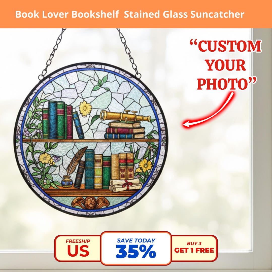 Bookworm Window Display Bookworm Bookshelf Suncatcher, Stained Glass Window Hanging - Etsy