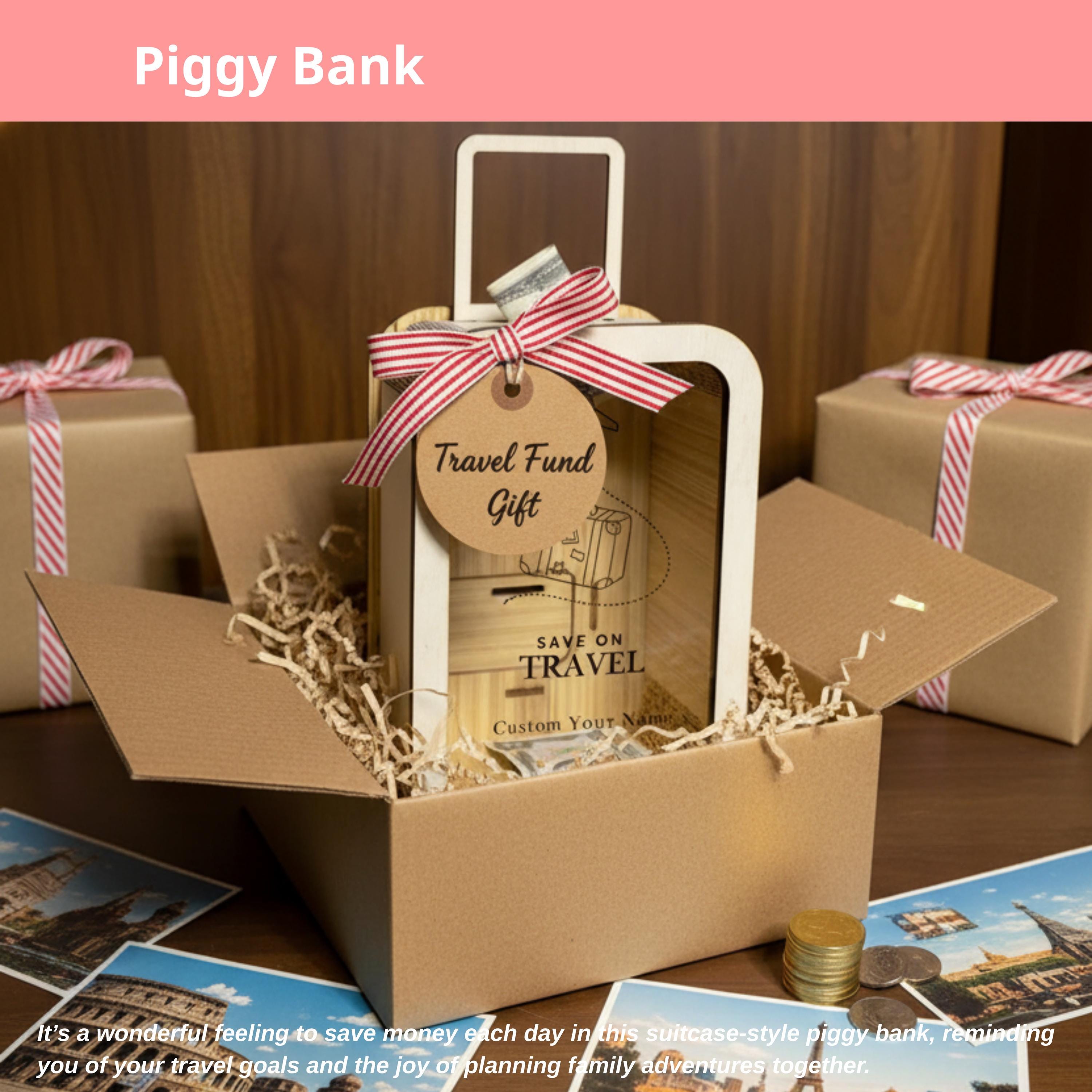 Personalized Travel Fund Box: Suitcase Adventure Savings Bank - Etsy