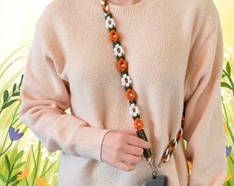 Flower Braided Universial Phone Lanyard – Handmade Cotton Strap | 5 Colour Options