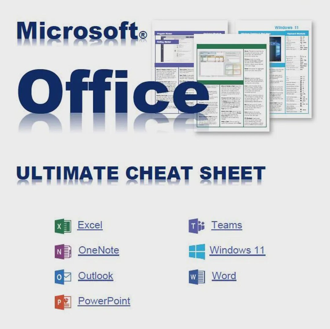 Ultimate Microsoft Office Cheat Sheet - All-in-one - Etsy UK