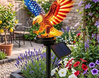 Personalized USA 250th Anniversary Eagle Garden Stake Patriotic Memorial Day Decor American Bald Eagle Sculpture 4th of July Outdoor Statue