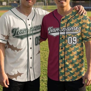 Personalized Demon Hunter Baseball Jersey, Anime Style Custom Name Number Shirt, Fantasy Squad Uniform, Cosplay Sports Jersey, Hashira Devil