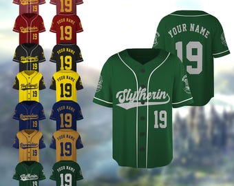Camiseta de béisbol personalizada de la Escuela de Magia, camiseta del equipo de la Casa Mágica, camiseta de uniforme escolar de fantasía, camiseta deportiva de la Casa de Magia, camiseta unisex con botones.
