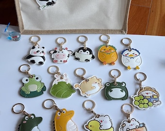 Animal Airtag Holder: PU Leather Keychain Bag Charm