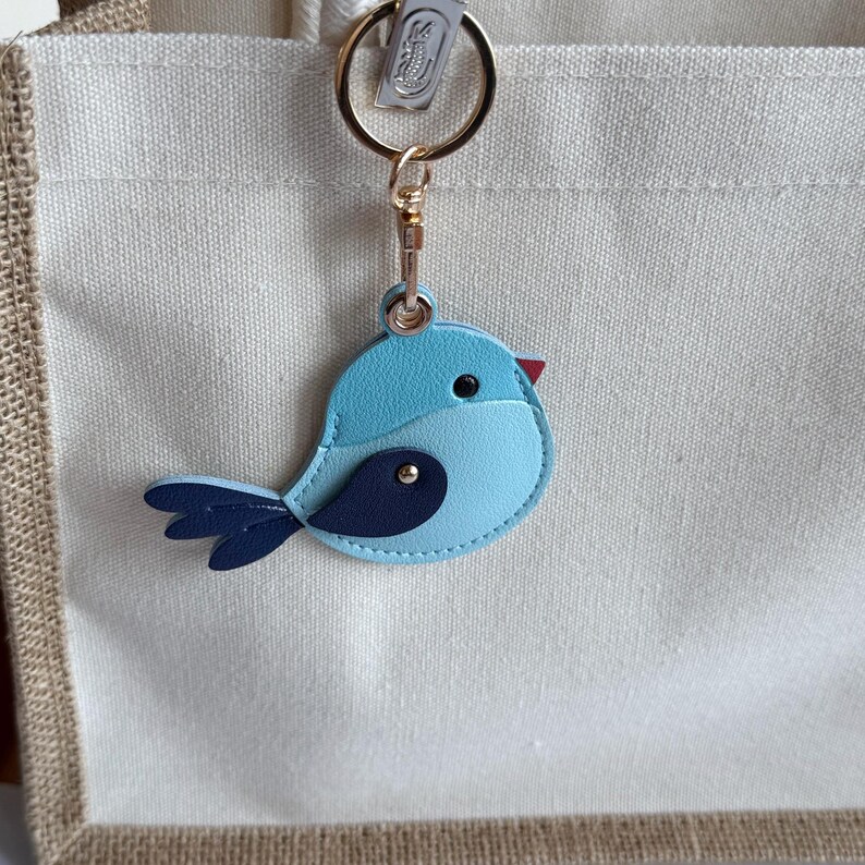Bird AirTag Holder - PU Leather Keychain, Sparrow Owl Parrot, Bag Charm ...