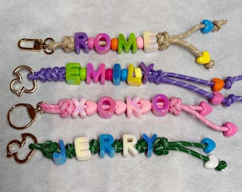 Personalized Paracord Name Keychain: Custom Name Tag.