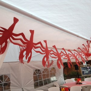 Crawfish Boil Party Decorations, Red Crawfish Boil Garland, Crawfish Banner,Creole themed banner, Sold per foot! Please read info.SHIPS FAST zdjęcie 5