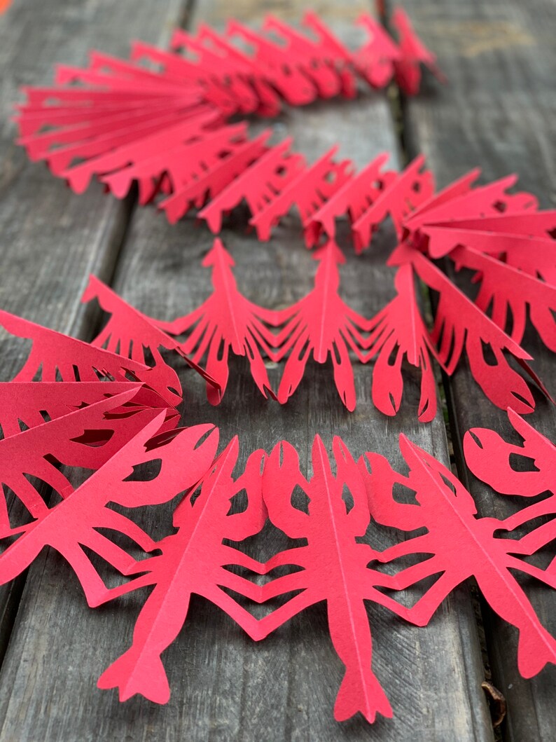 Crawfish Boil Banner: Red Cardstock Party Garland (5 foot) image 9