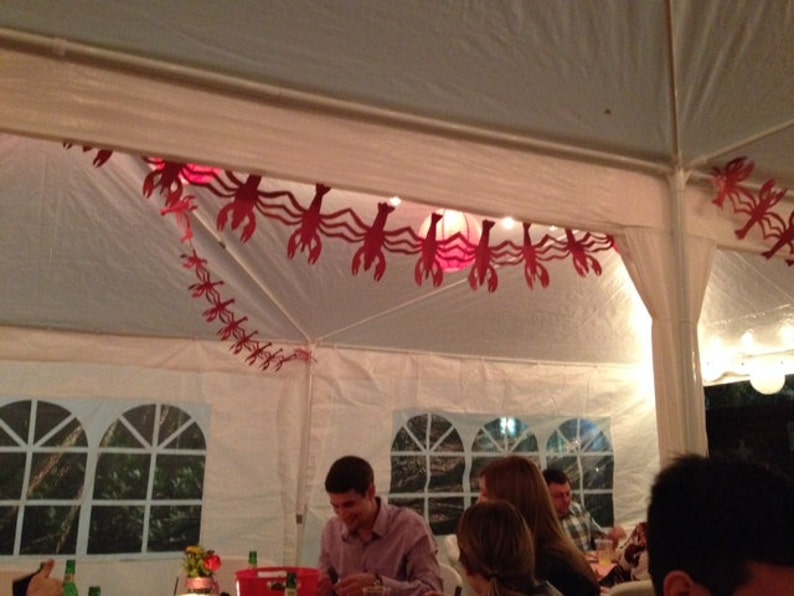 Crawfish Boil Party Decorations, Red Crawfish Boil Garland, Crawfish Banner,Creole themed banner, Sold per foot! Please read info.SHIPS FAST zdjęcie 7