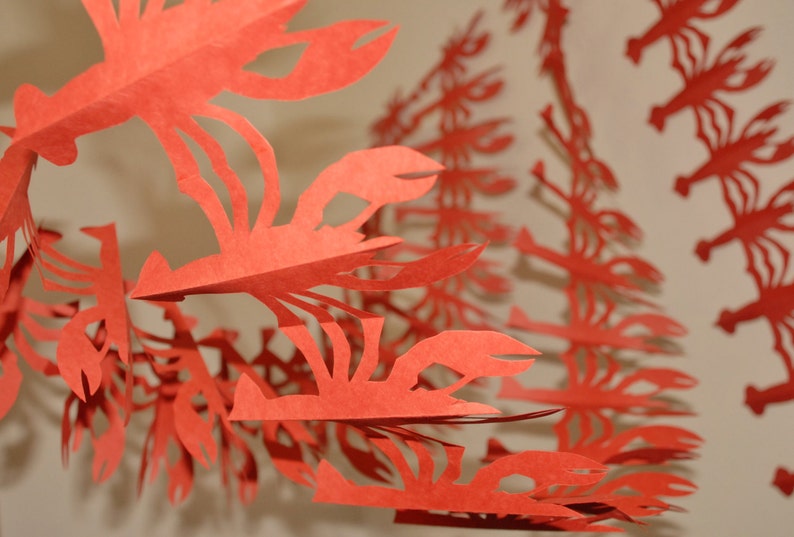 Crawfish Boil Banner: Red Cardstock Party Garland (5 foot) image 4