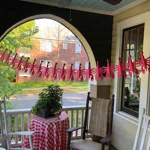 Crawfish Boil Banner: Red Cardstock Party Garland (5 foot) image 1