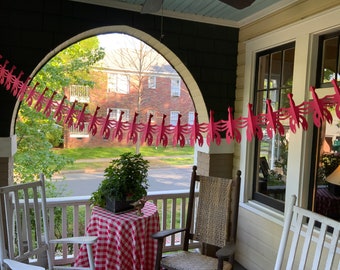 Crawfish Boil Banner: Red Cardstock Party Garland (5 foot)