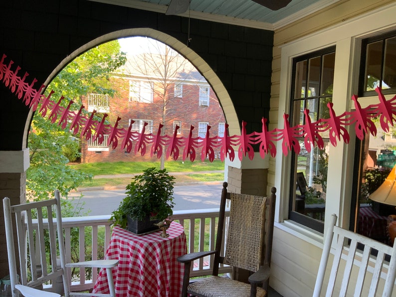 Crawfish Boil Banner: Red Cardstock Party Garland (5 foot) image 1