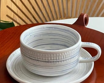 Marble Ceramic Coffee Cup & Saucer | Whimsical Home Decor Gift