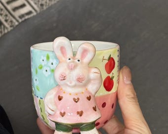 Rabbit Ceramic Coffee Cup Mug,Gift For Rabbit Lover