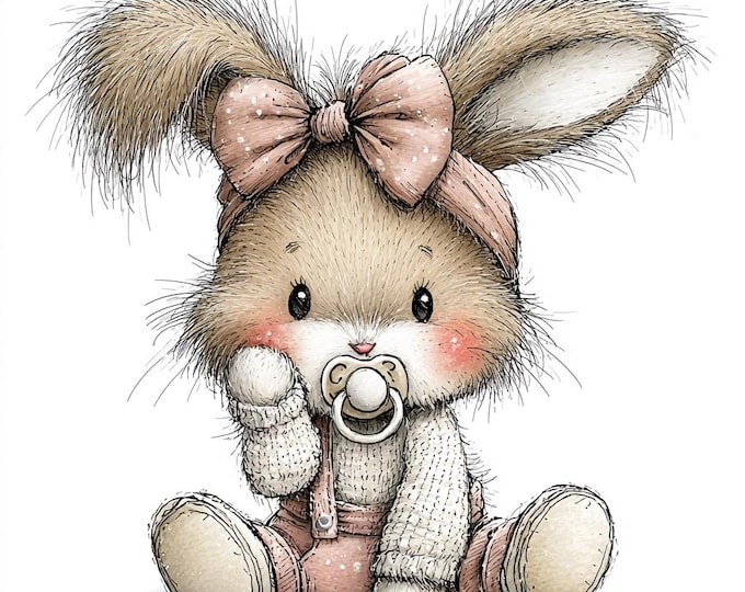 Baby Shower Graphics Rabbit 11 PNG Baby Animal Clipart – Bunny PNG – Cute Rabbit Digital Download ...