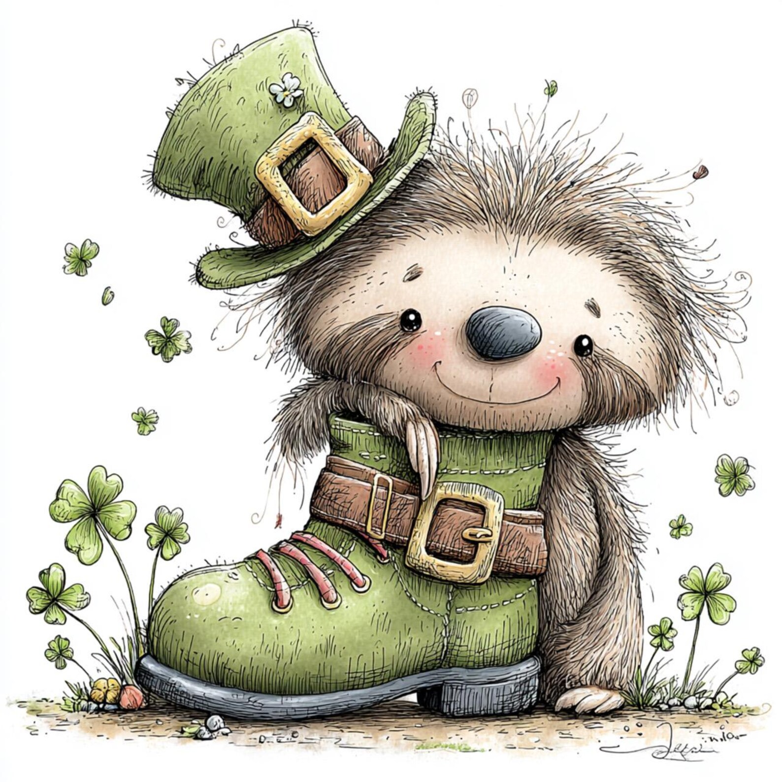 Whimsy Patrick 40 JPG Whimsical St. Patrick’s Day Animals Clipart – Cute Lucky Animals ...