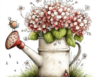 38 JPG Whimsical Flowers Spring Clipart: Floral Graphics (Digital Download)
