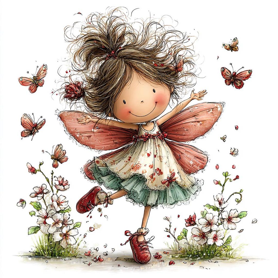 35 JPG Whimsical Fairy Garden Clipart – Cute Colorful Fairy Art for ...