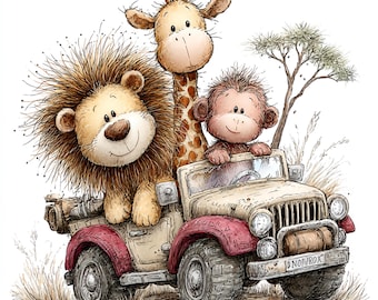 40 JPG Skurrile Dschungel- & Zootier-Grafiken - Safari Clipart JPG-Sammlung mit kommerzieller Nutzung
