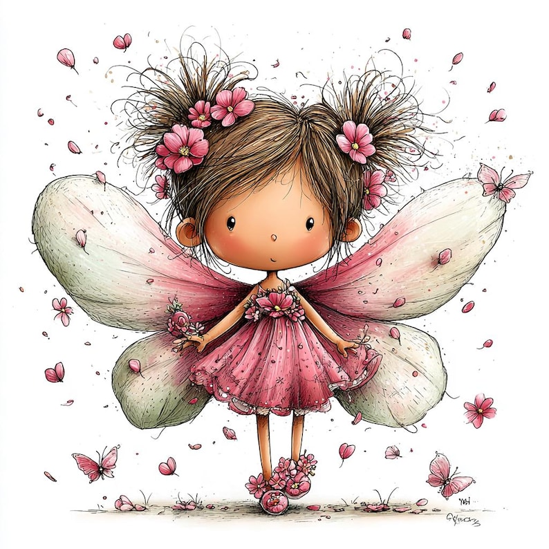 33 JPG Whimsical Pink Fairy Clipart – Cute Fairy Art for Nursery & Kids ...