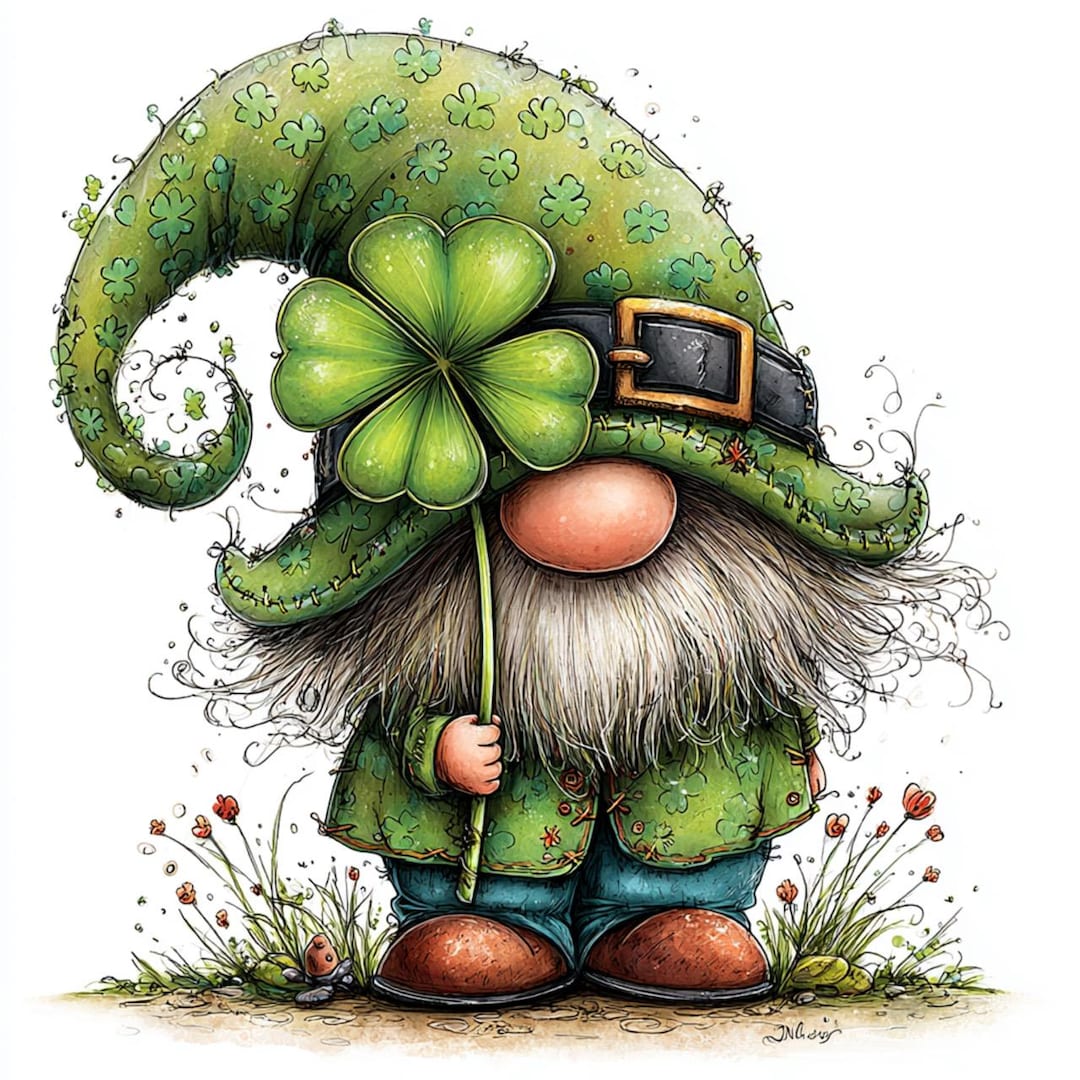 Whimsy Patrick 38 JPG Whimsical St. Patrick’s Day Gnome Clipart – Cute Lucky Gnome for ...