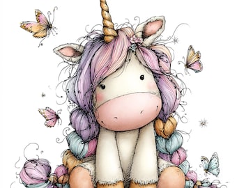 29 JPG Rainbow Unicorn Clipart – Cute Whimsical Unicorn Art for Kids & Nursery, Digital Download JPG