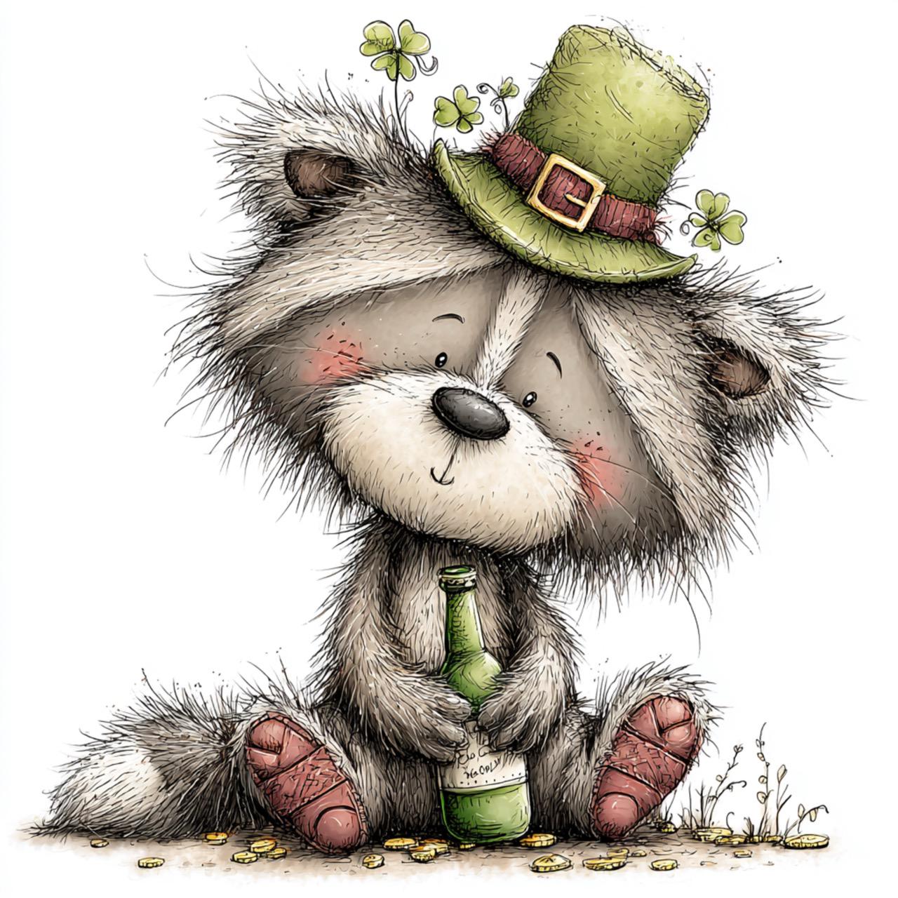 Whimsy Patrick 42 JPG Whimsical St. Patrick’s Day Woodland Animals Clipart – Cute ...
