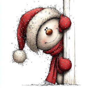 33 JPG Akvarell Snögubbe Clipart: Semester JPG Bilder (Digital Nedladdning)