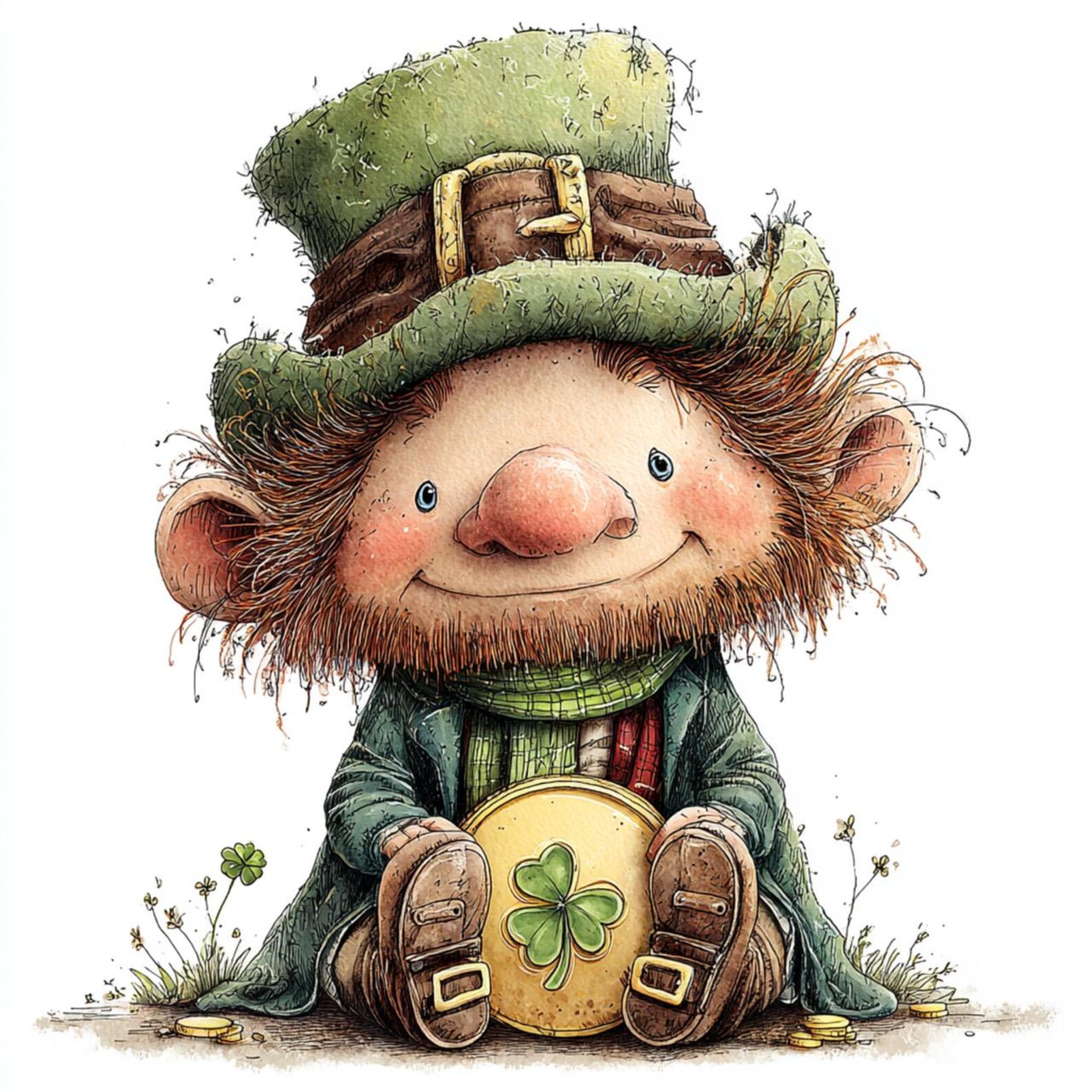 Whimsy Patrick 44 JPG Whimsical St. Patrick’s Day Leprechaun Clipart – Classic Irish ...