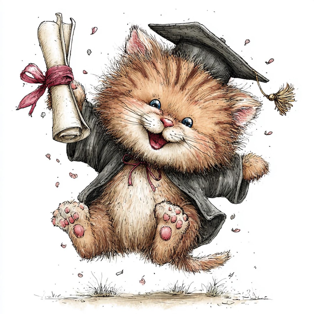 26 JPG Whimsical Animals Graduation Clipart – Cute Animal Graduates ...