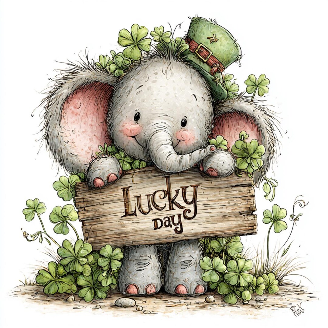 Whimsy Patrick 40 JPG Whimsical St. Patrick’s Day Animals Clipart – Cute Lucky Animals ...