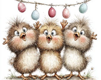 29 JPG Clipart di animali pasquali stravaganti - Amici pasquali carini che giocano con le uova per bambini e asili nido JPG