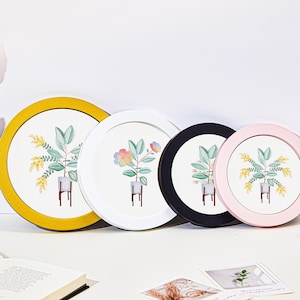 Rund fotoram i harts, väggdisplay för oljemålning, årsdag, födelsedag, bröllopspresent till flickvän, väggdekor för hemmakontor