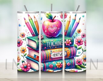 Teacher Tumbler Wrap: 20 Oz Skinny Tumbler Sublimation Design (PNG ...