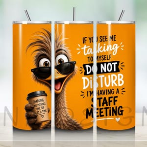 Rolig sarkastisk personalmötesglas 20 oz smal glasmugg sublimering PNG-design
