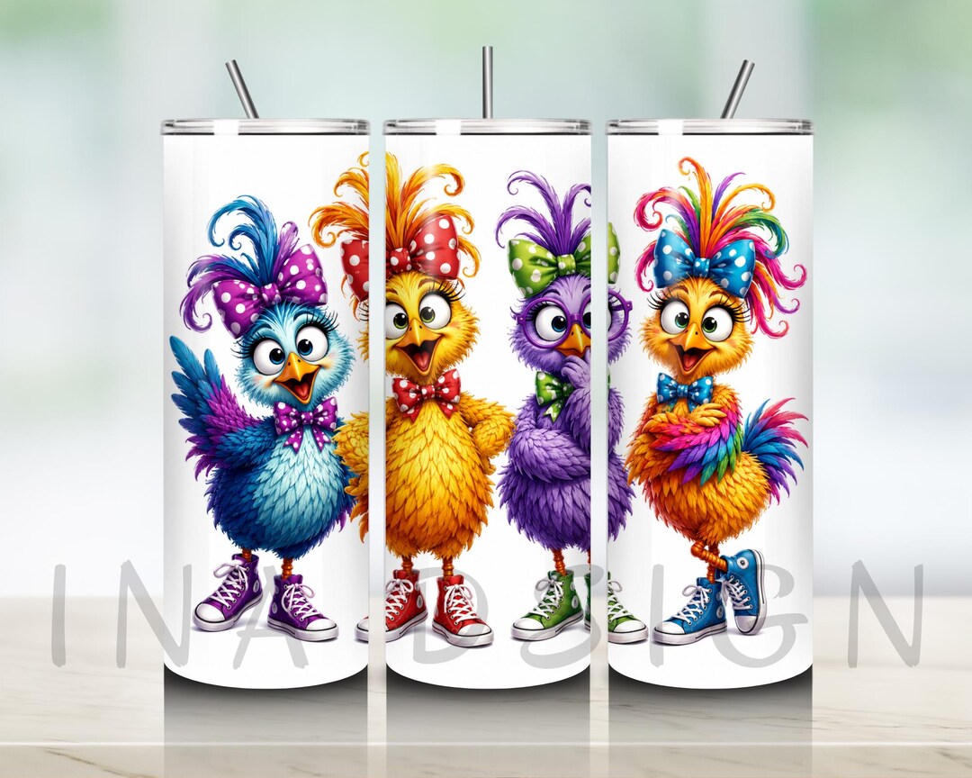 Chicken Ladies Tumbler Wrap PNG 20oz Skinny Tumbler Sublimation Design ...