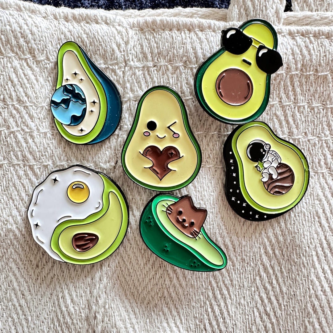 Cute Avocado Enamel Pins, Avocado Lover Badge, Cute Brooch Gift for ...