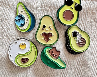 Cute Avocado Enamel Pins, Avocado Lover Badge, Cute Brooch Gift for Avocado Lovers