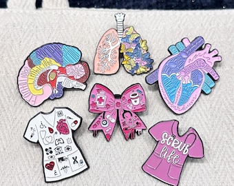 Anatomy Enamel Pins, Doctor Badge, Medical Nurse Brooch, Gift for Surgeon and Medical Student Teacher, Professional Pins Gift for Doctors