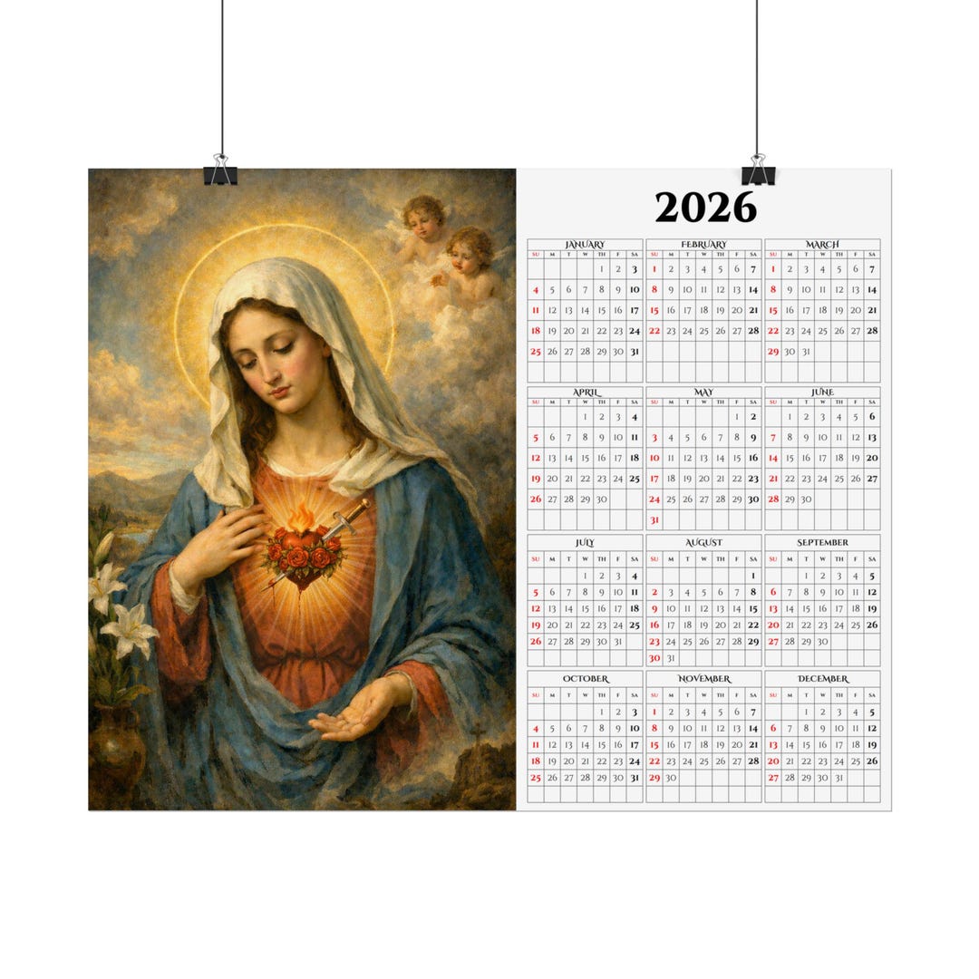2026 Immaculate Heart of Mary Calendar | Devotional Christian Wall ...