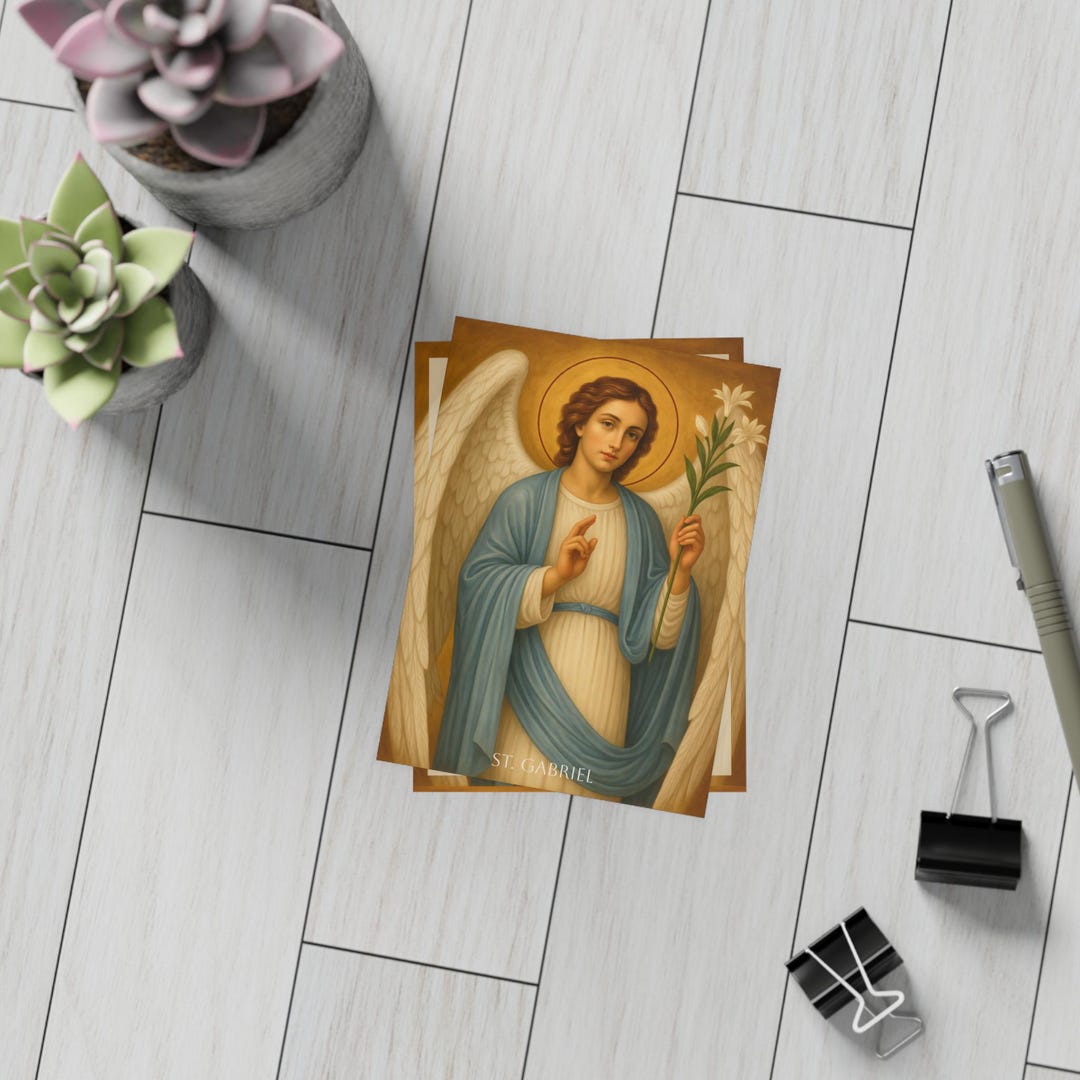 St Gabriel Archangel Prayer Card | Catholic Holy Card, Patron of ...