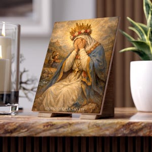 Our Lady of La Salette Ceramic Tile | 6x8 Glossy Catholic Wall Art, Lenten Gift