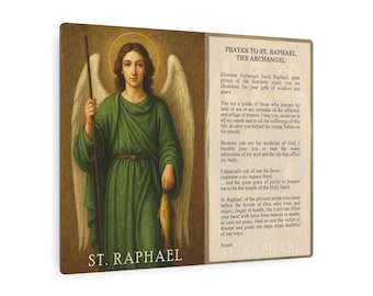 St Raphael Archangel Plaque | Aluminum Composite Wall Art, Matte Finish Catholic Decor