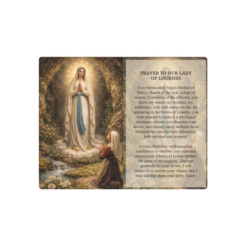 Our Lady of Lourdes Plaque | Matte Aluminum Composite Wall Art (prayer ...