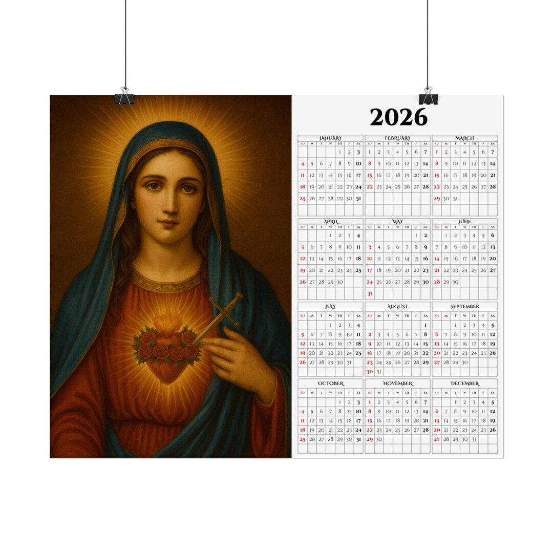 2026 Catholic Calendar | Immaculate Heart of Mary 12-month Wall ...